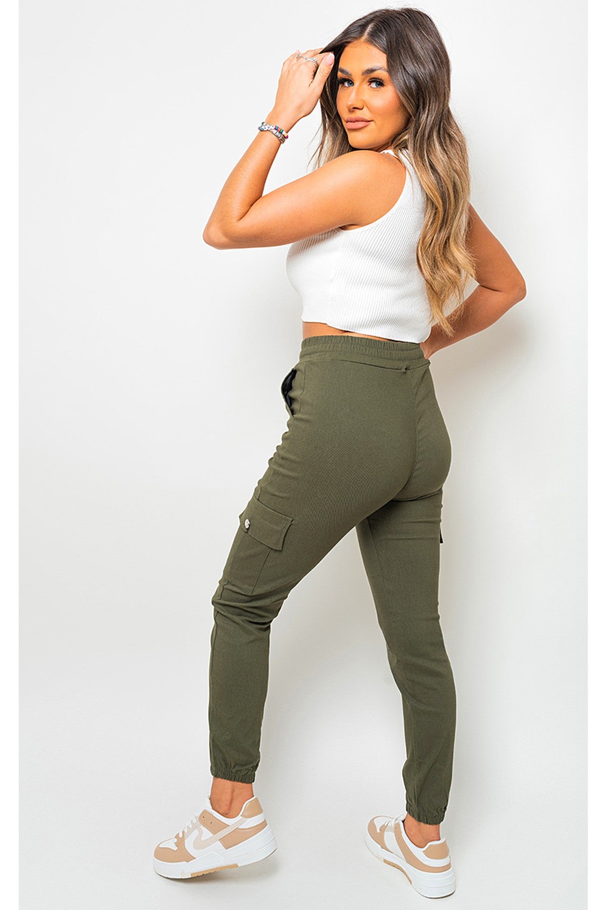 Sylvie Pocket Side Cargo Trouser - Khaki
