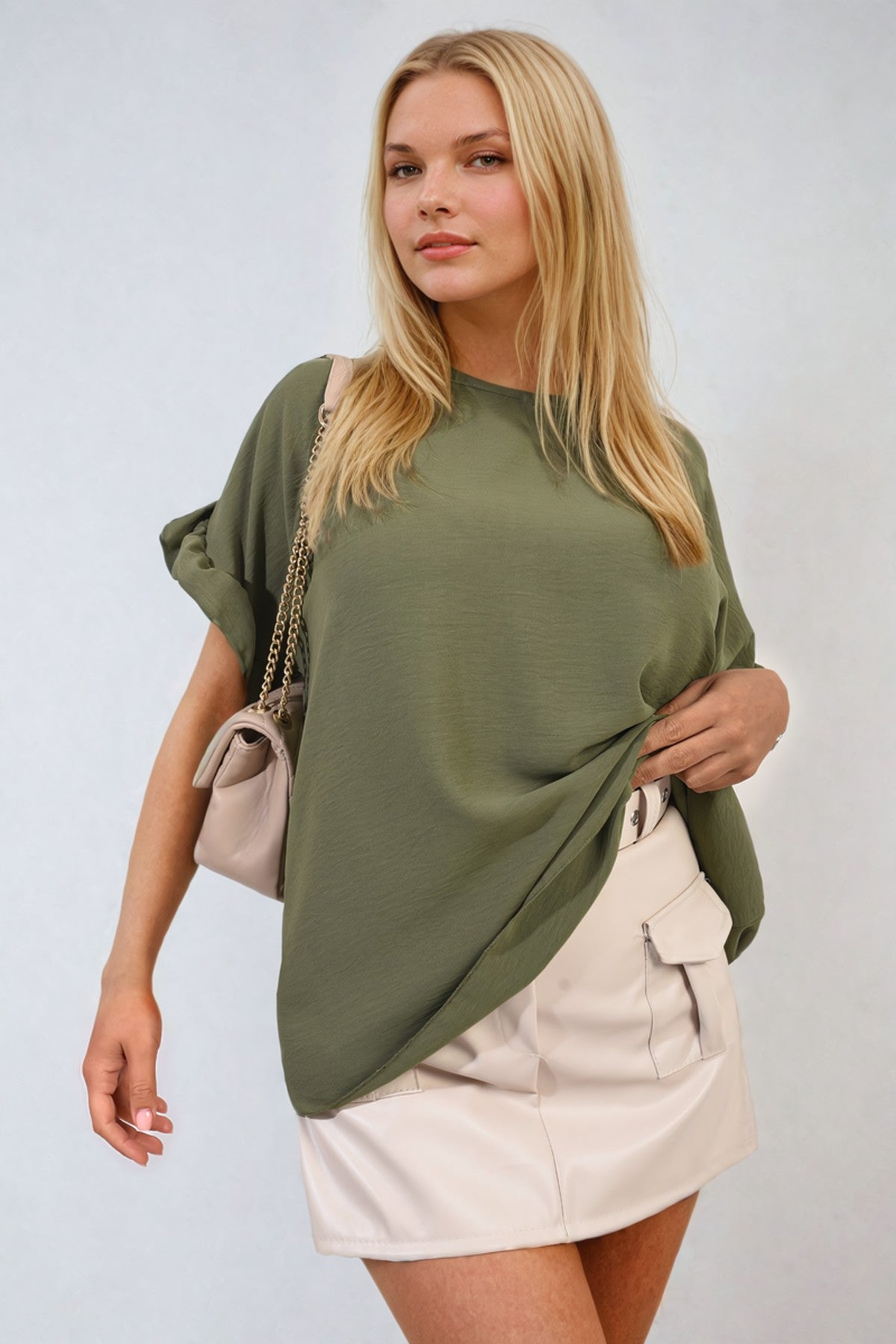 Alexandra Frill Sleeve Top - Khaki