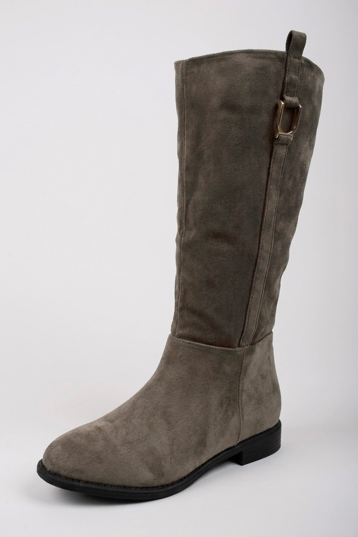 Kasia Knee High Riding Boots - Taupe Suede