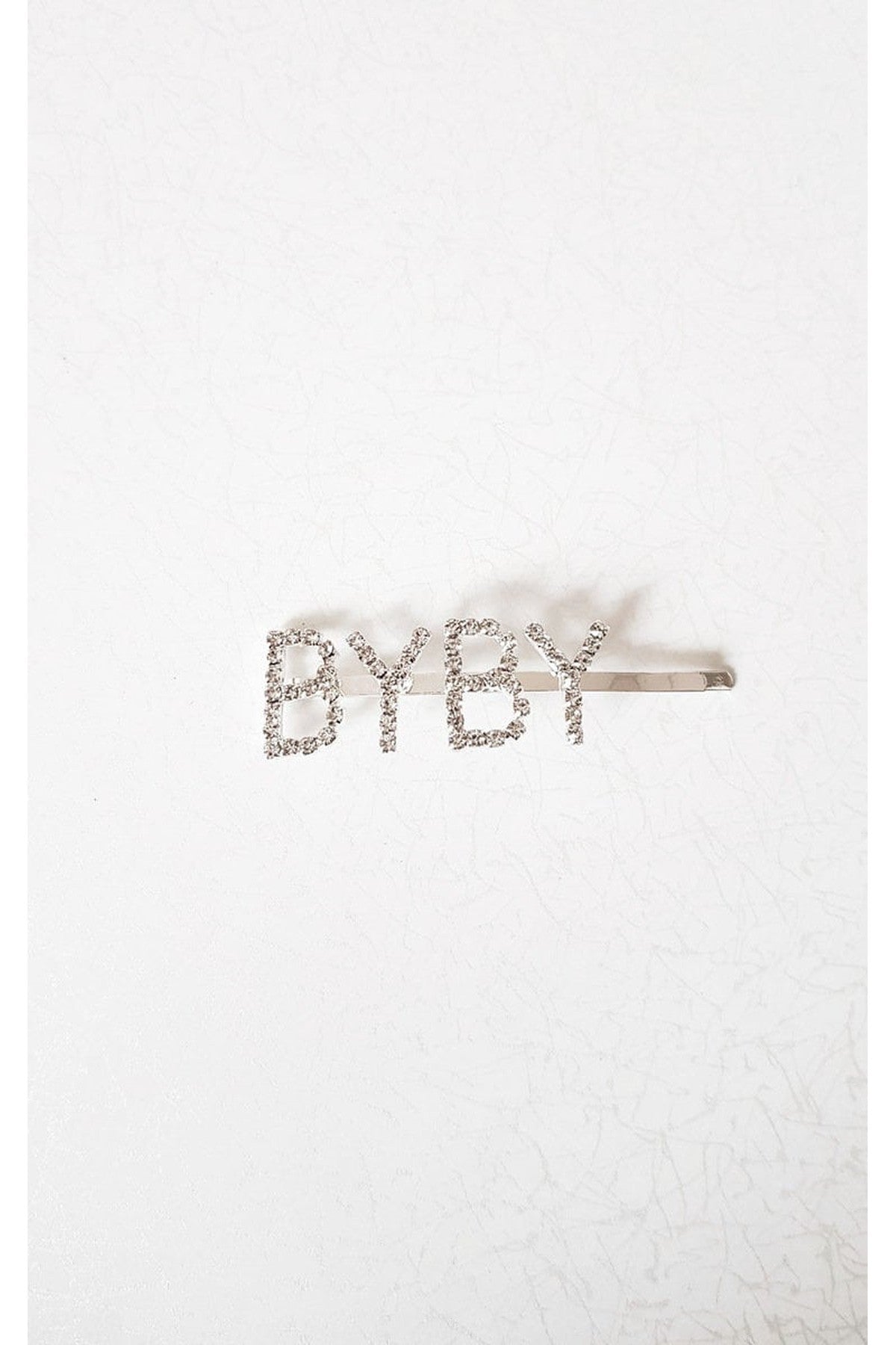 Lia Slogan Diamante Detail Hair Clip - Silver