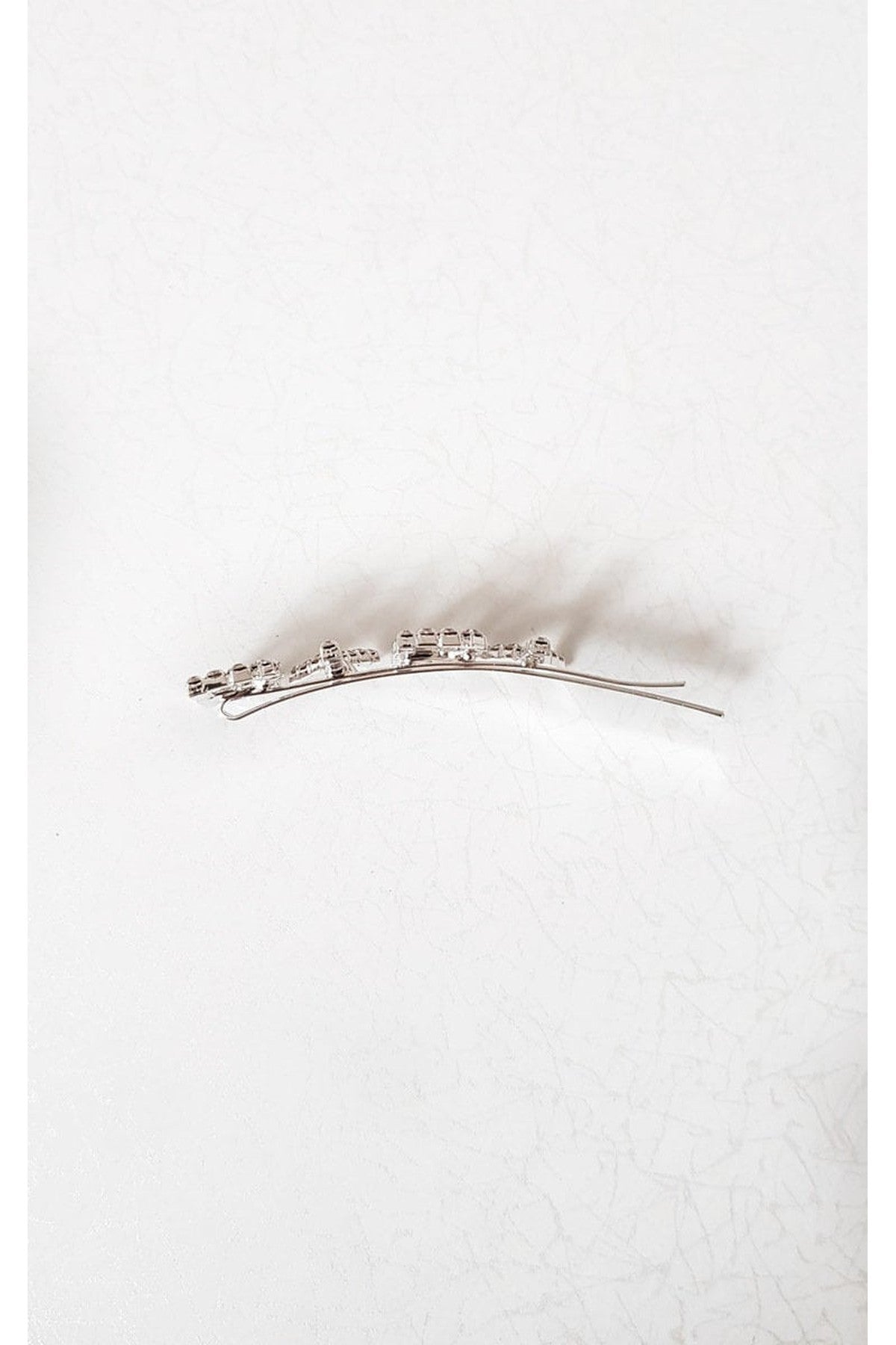 Lia Slogan Diamante Detail Hair Clip - Silver