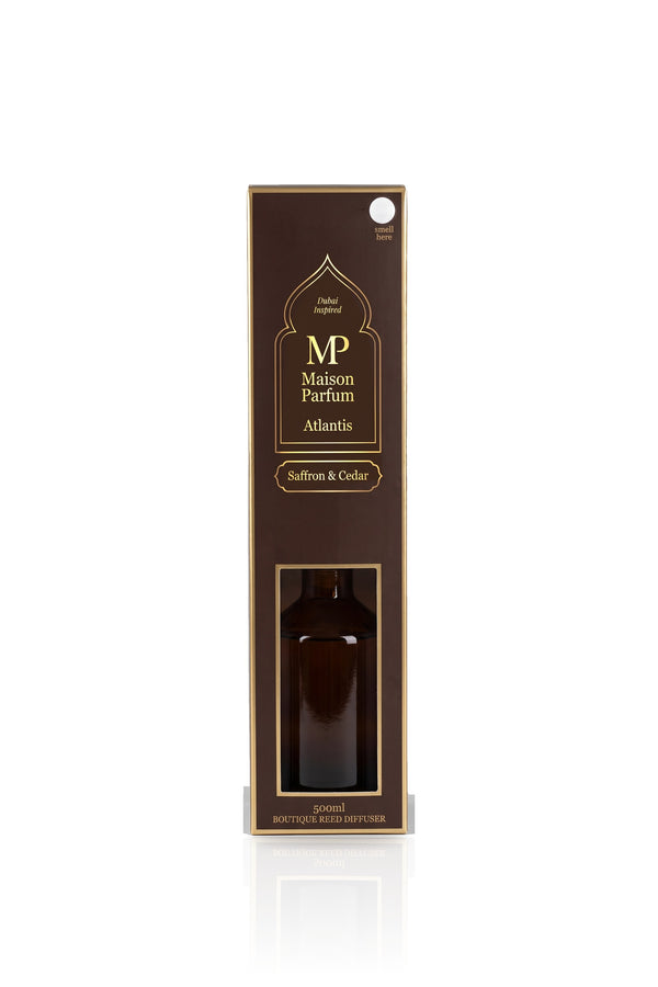 Maison Parfum Atlantis Saffron & Cedar Reed Diffuser 500ml - Saffron & Cedar