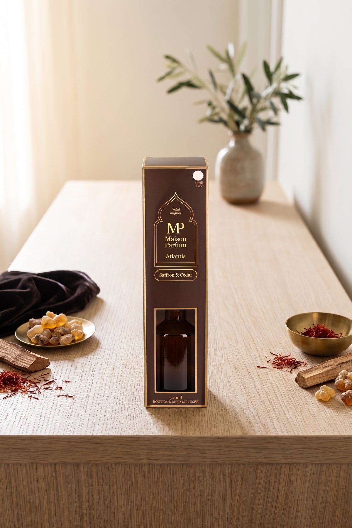 Maison Parfum Atlantis Saffron & Cedar Reed Diffuser 500ml