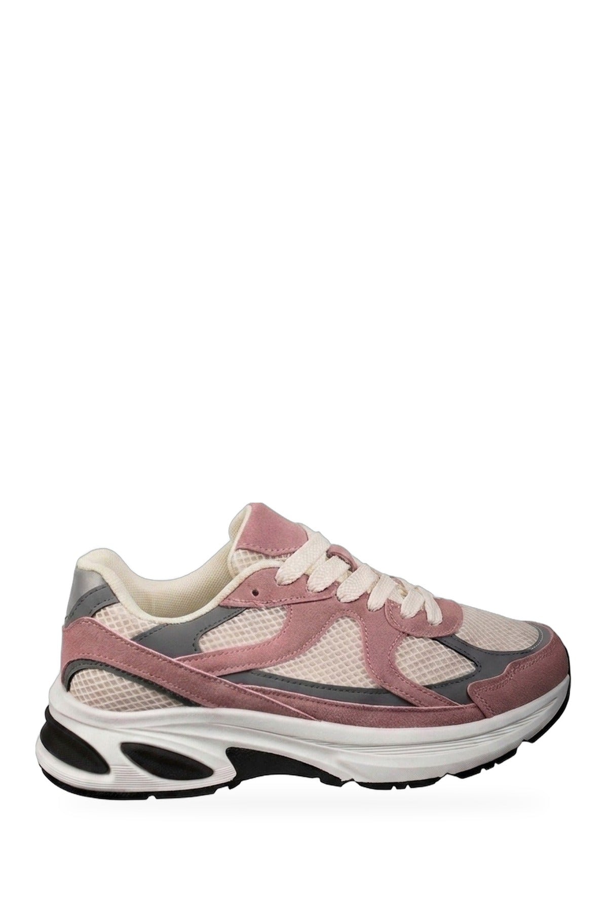 Maud Metallic Panel Mesh Trainers - Pink