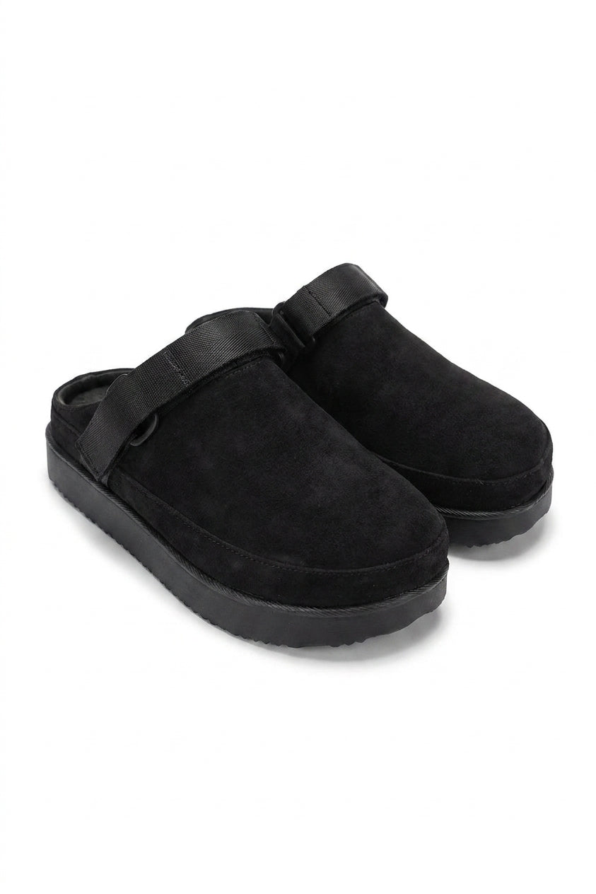 Melanie Adjustable Strap Slip-on Platform Clogs - Black_wb