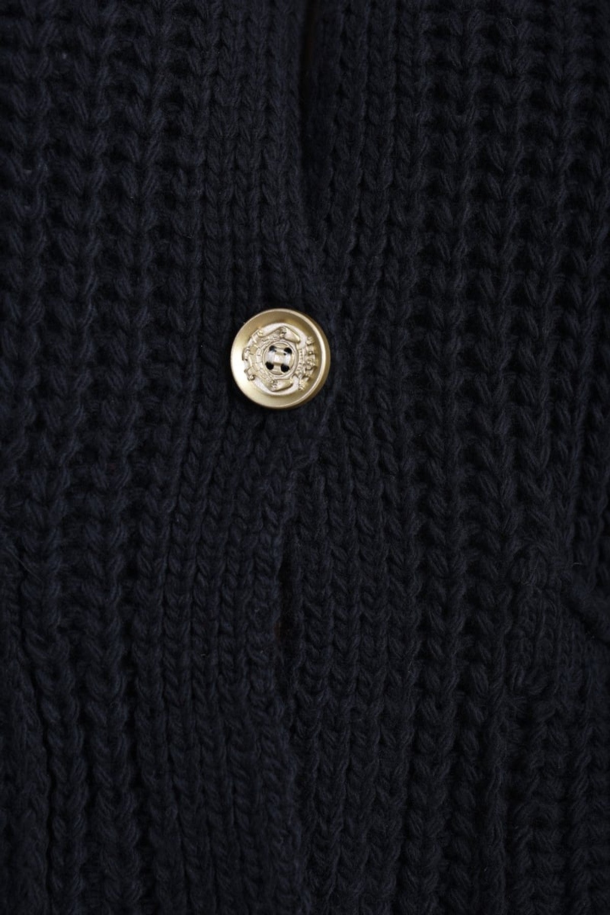 Melissa Chunky Cable Button Knit Cardigan - Black