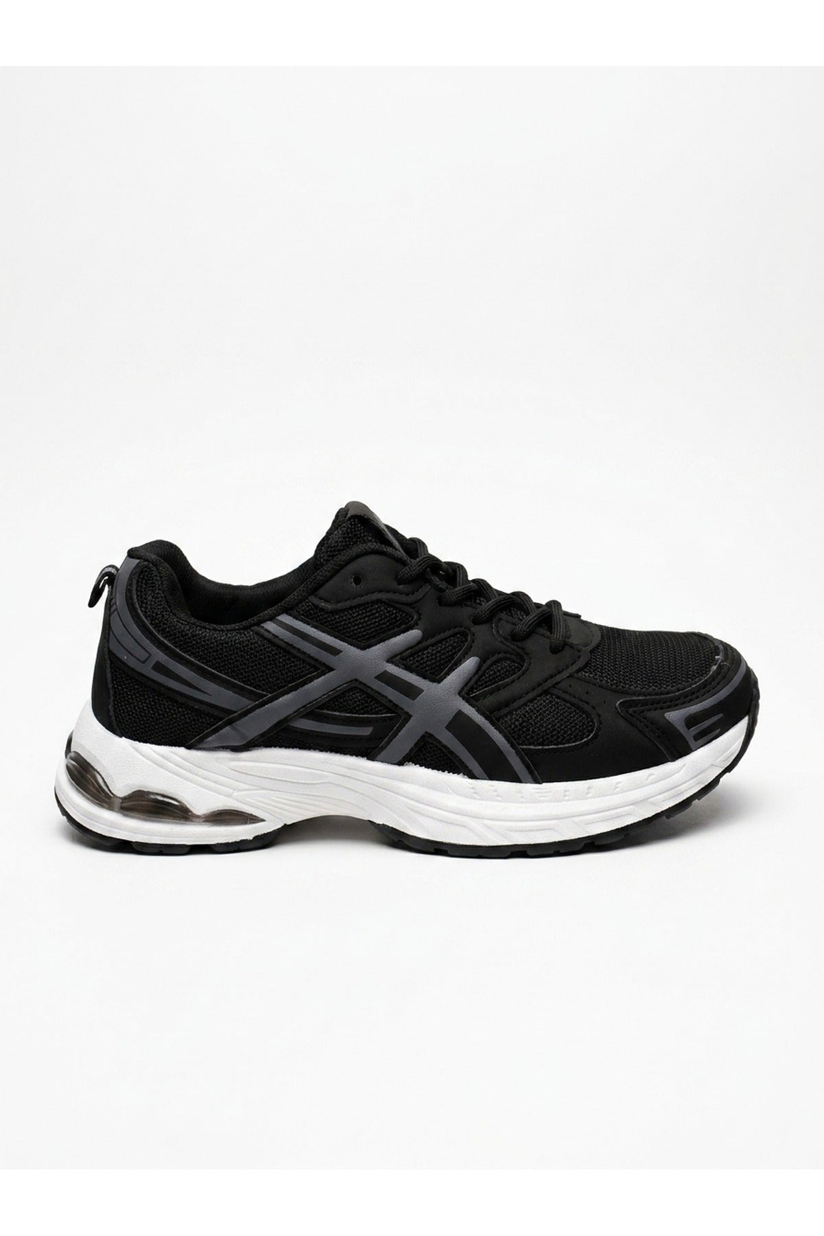 Constance Mixed Media Panelled Trainers - Black