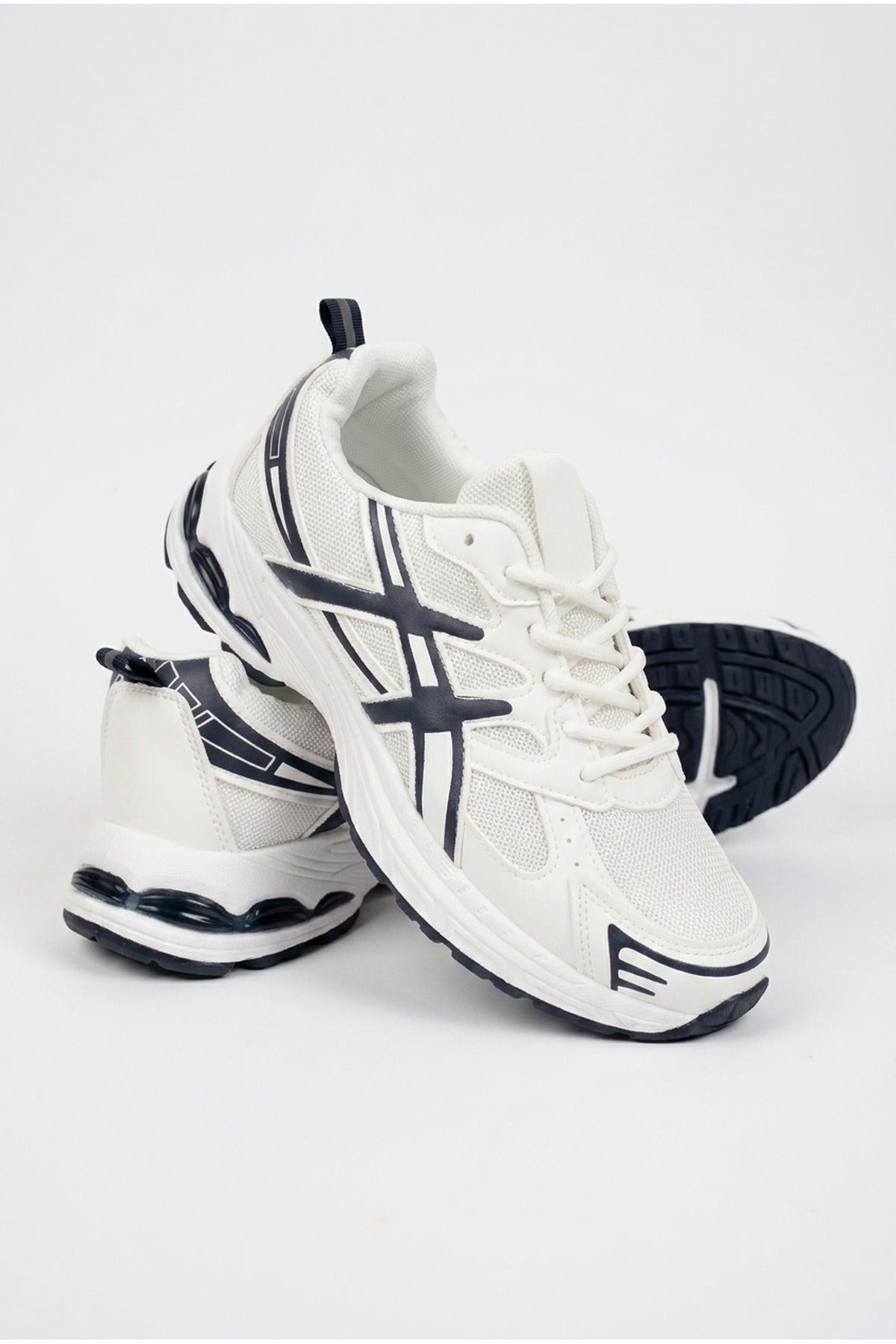 Constance Mixed Media Panelled Trainers - White