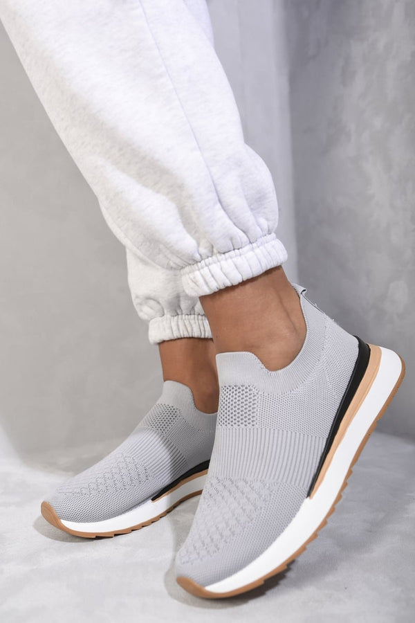 Mikayla Summer Sock Trainers - Grey