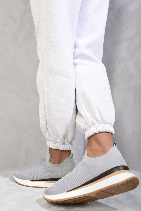 Mikayla Summer Sock Trainers - Grey