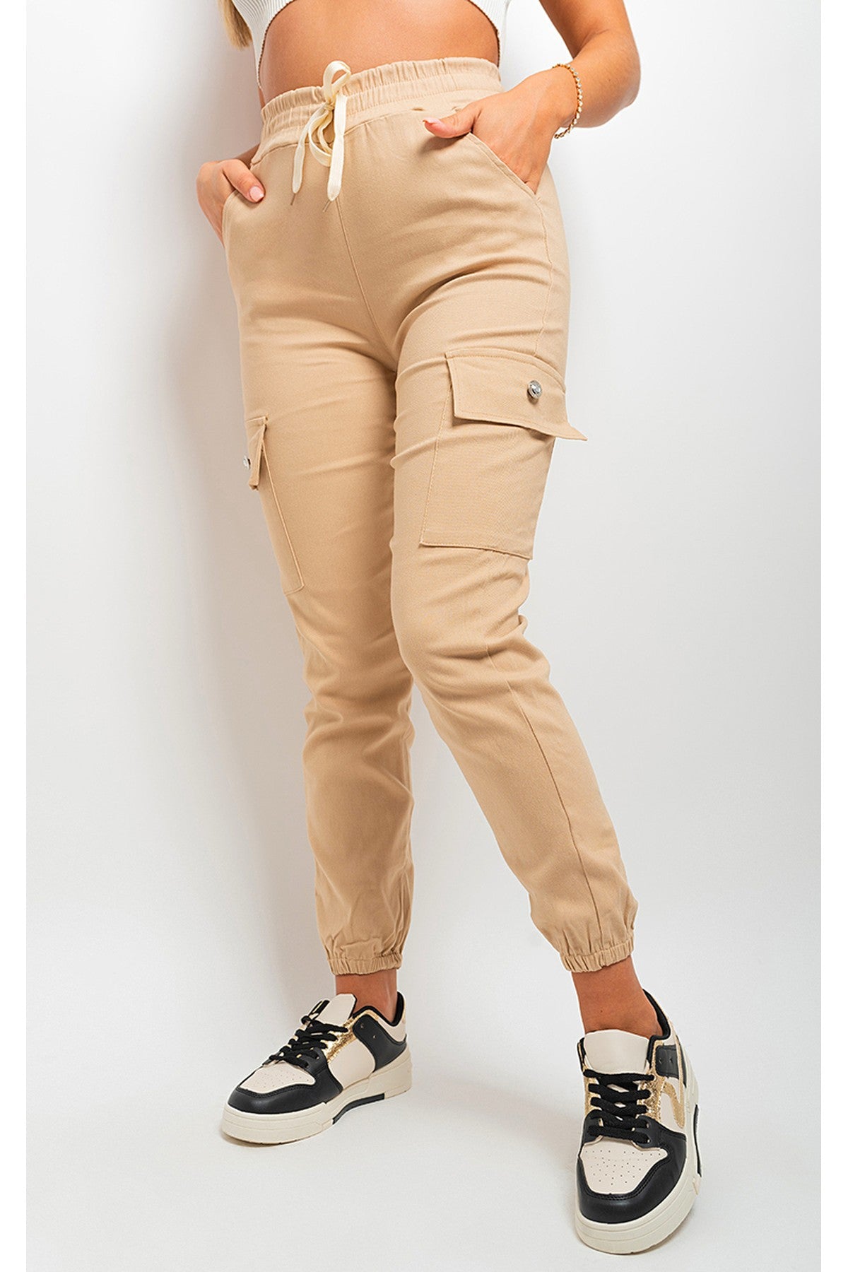 Sylvie Pocket Side Cargo Trouser - Mocha