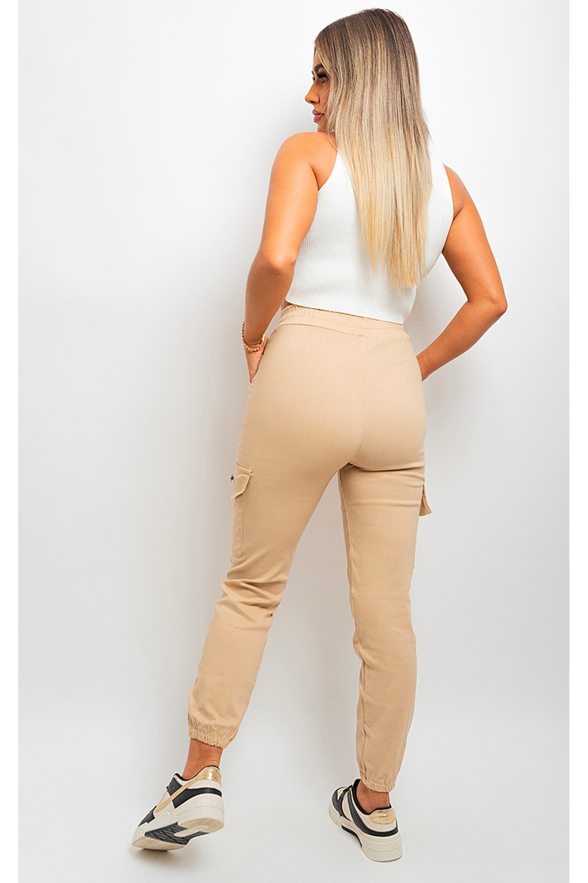 Sylvie Pocket Side Cargo Trouser - Mocha