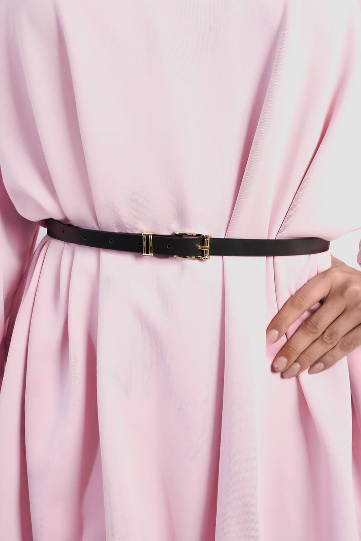 Nadia Belted Long Sleeve Mini Balloon Dress - Pink