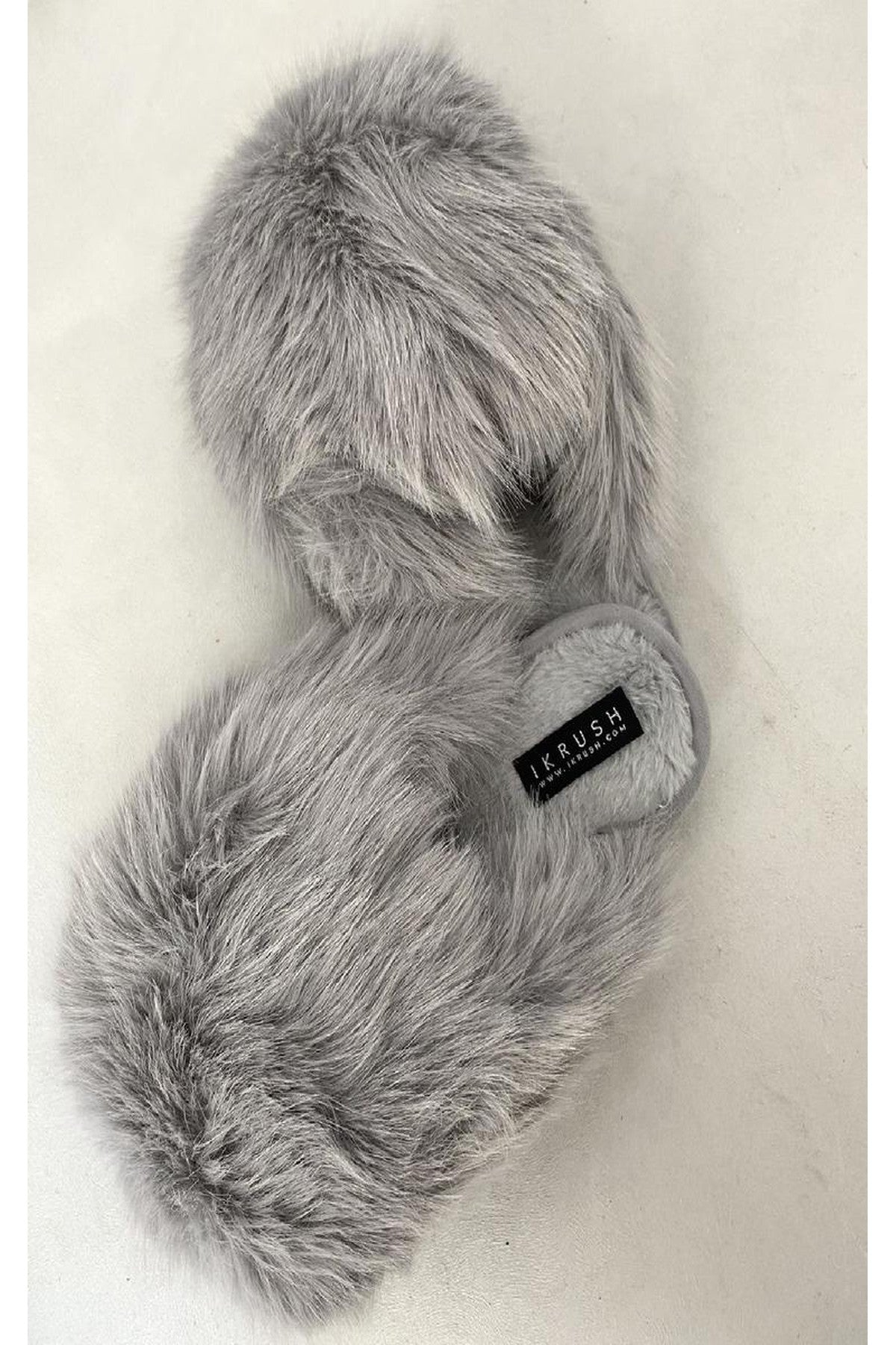 Nadia Fluffy Faux Fur Slippers - Grey