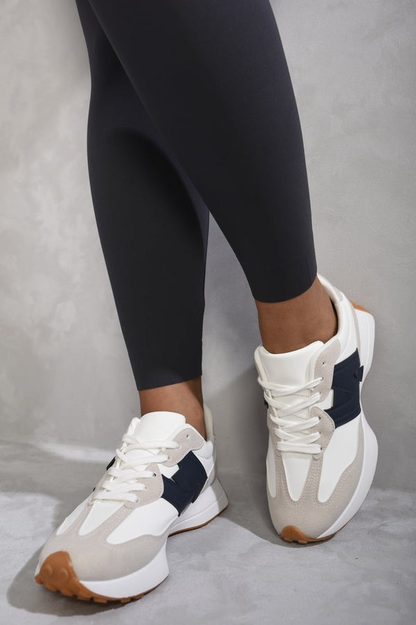Gabriela Low Top Lace Up Trainers - Navy