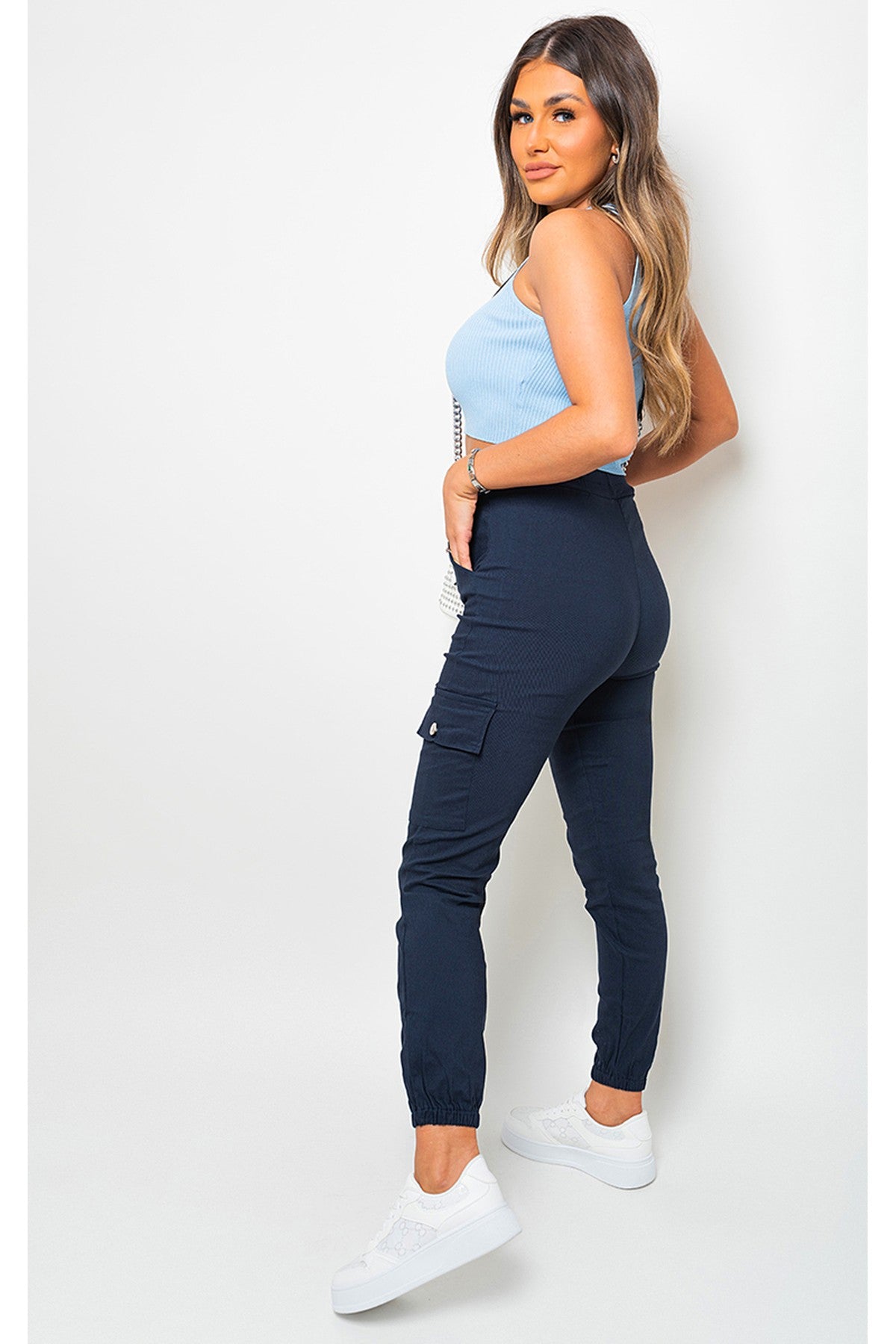 Sylvie Pocket Side Cargo Trouser - Navy