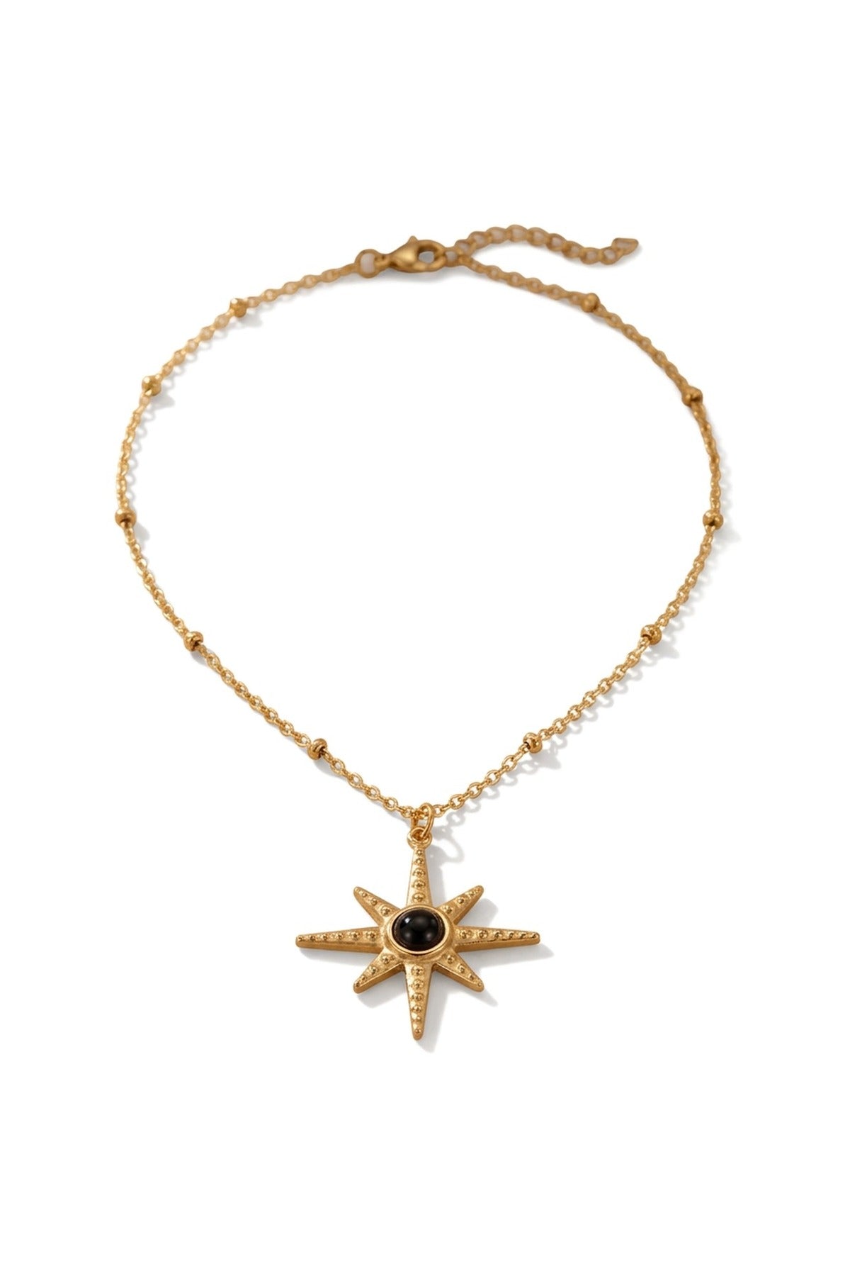 Gaia Gold Tone Starburst Pendant Necklace - Gold_wb