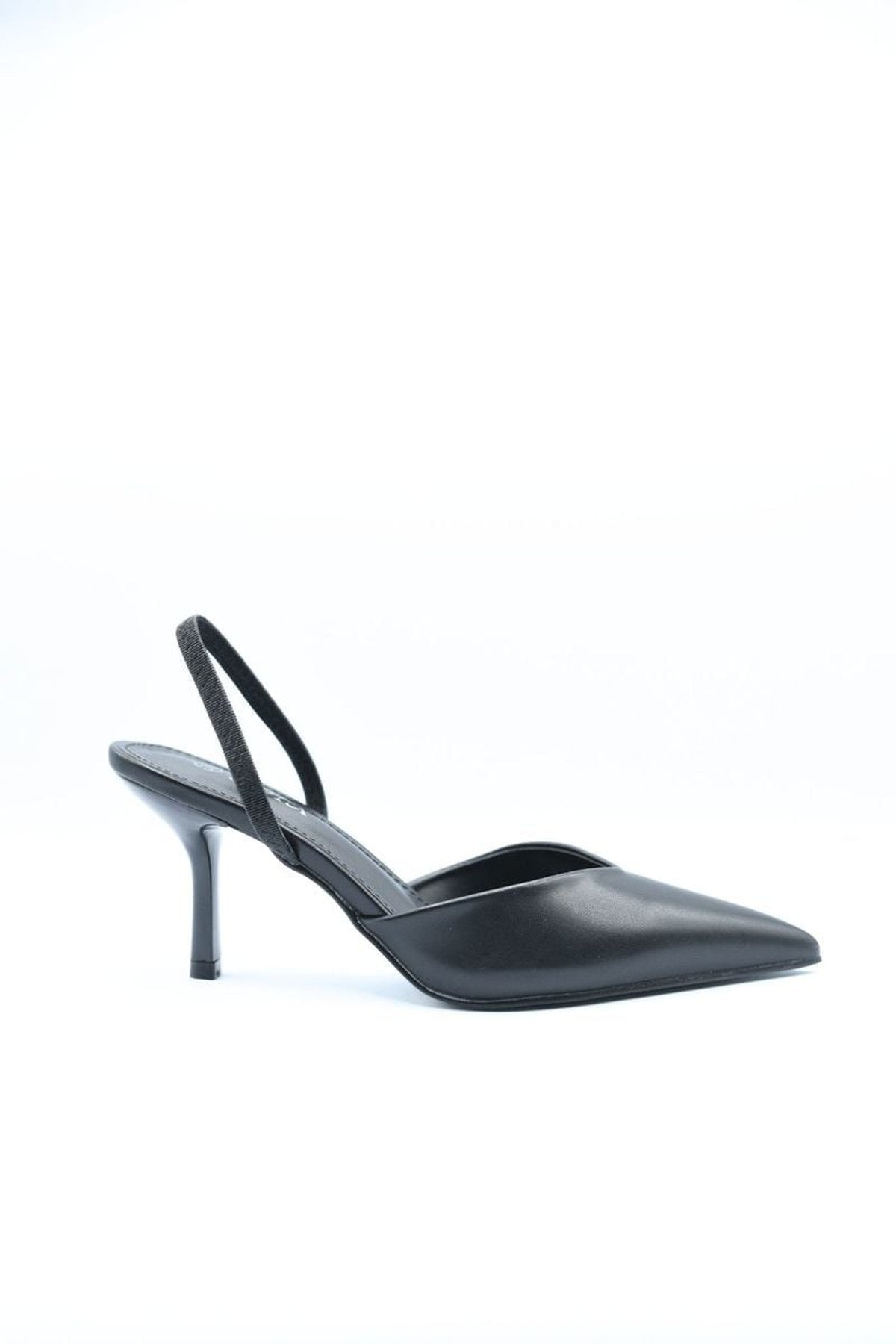 Ophelia Pointed Toe Slingback High Heels - Black