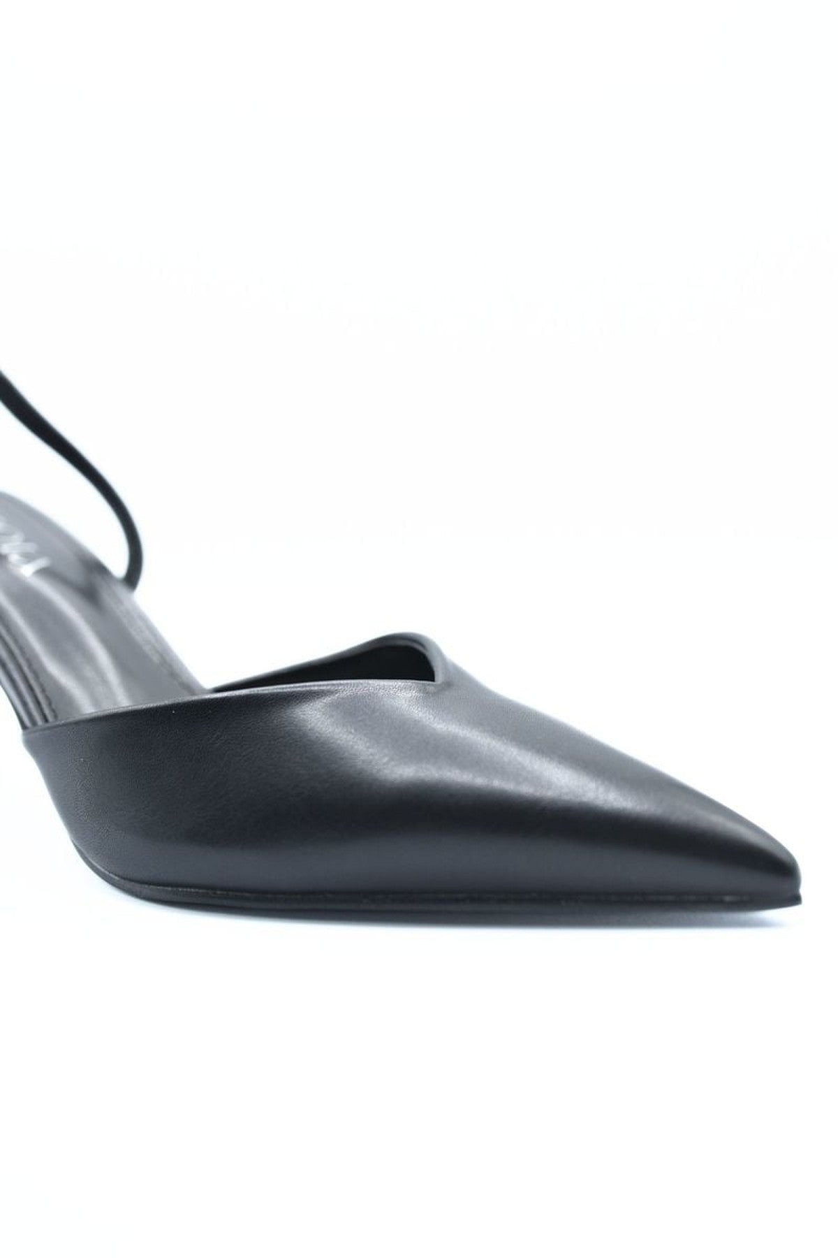 Ophelia Pointed Toe Slingback High Heels - Black
