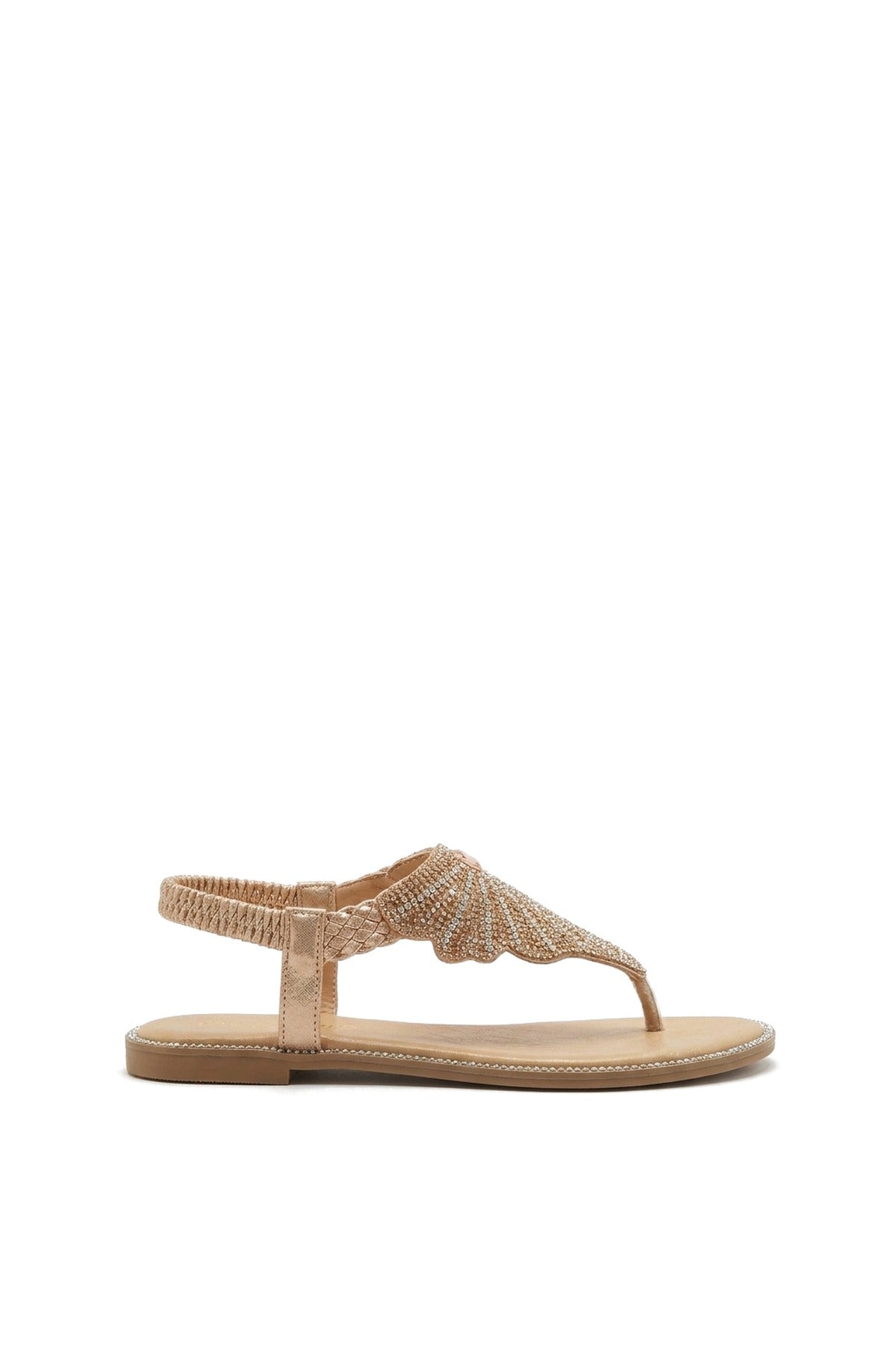 Orlagh Diamante Embellished Sandals - Champagne