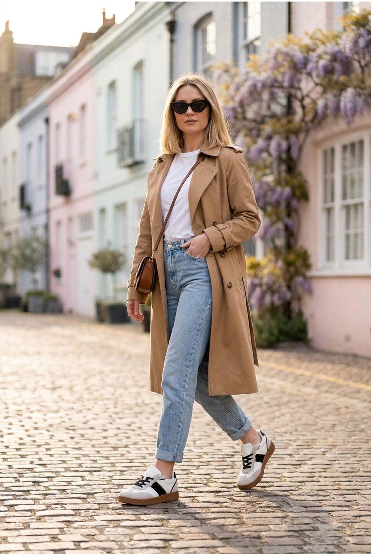 Saoirse Retro Style Trainers - WHITE