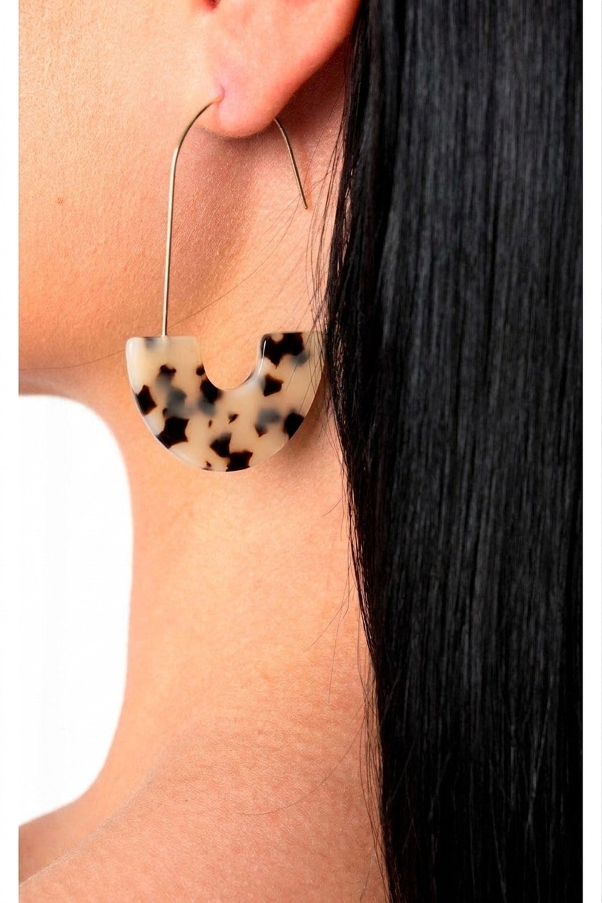 Philly Hook Hoop Pattern Earrings - Stone