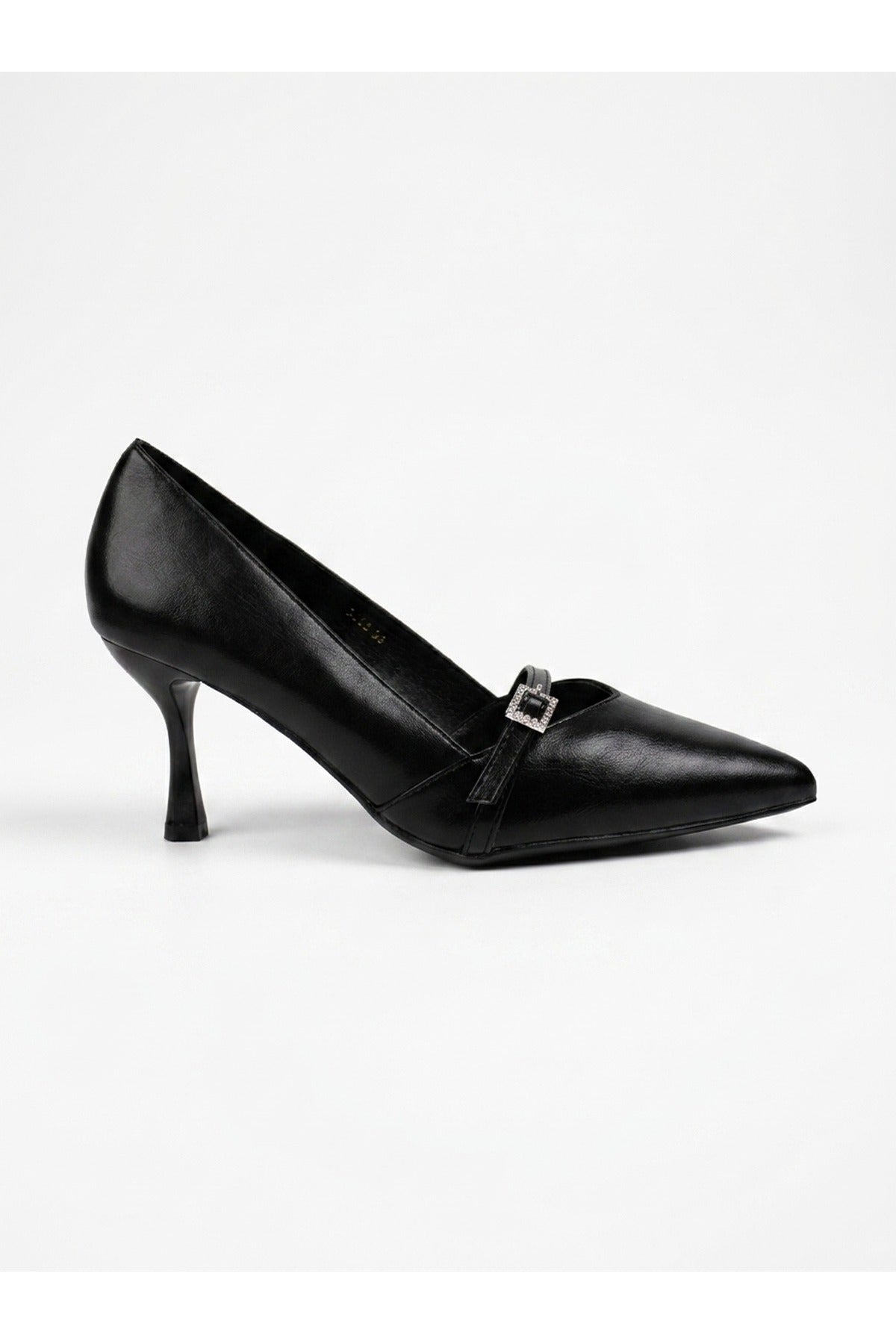 Theia Pointed Toe Embellished Strap Shoes - Black