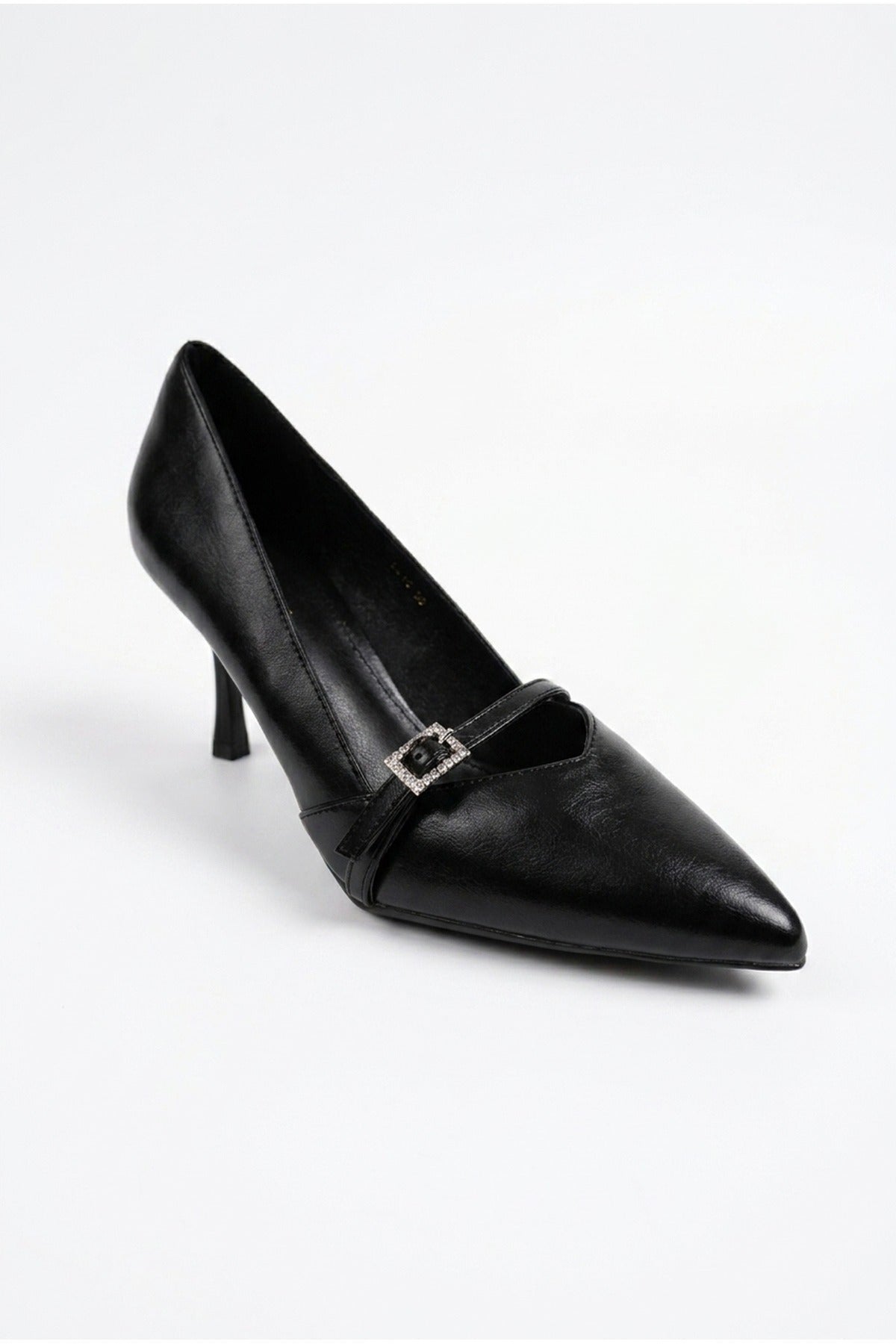 Theia Pointed Toe Embellished Strap Shoes - Black