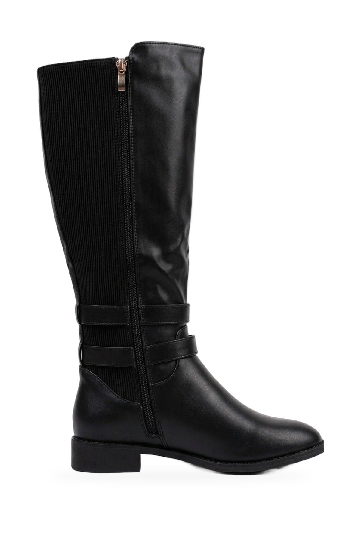 Raquel Knee High Riding Boots - Black