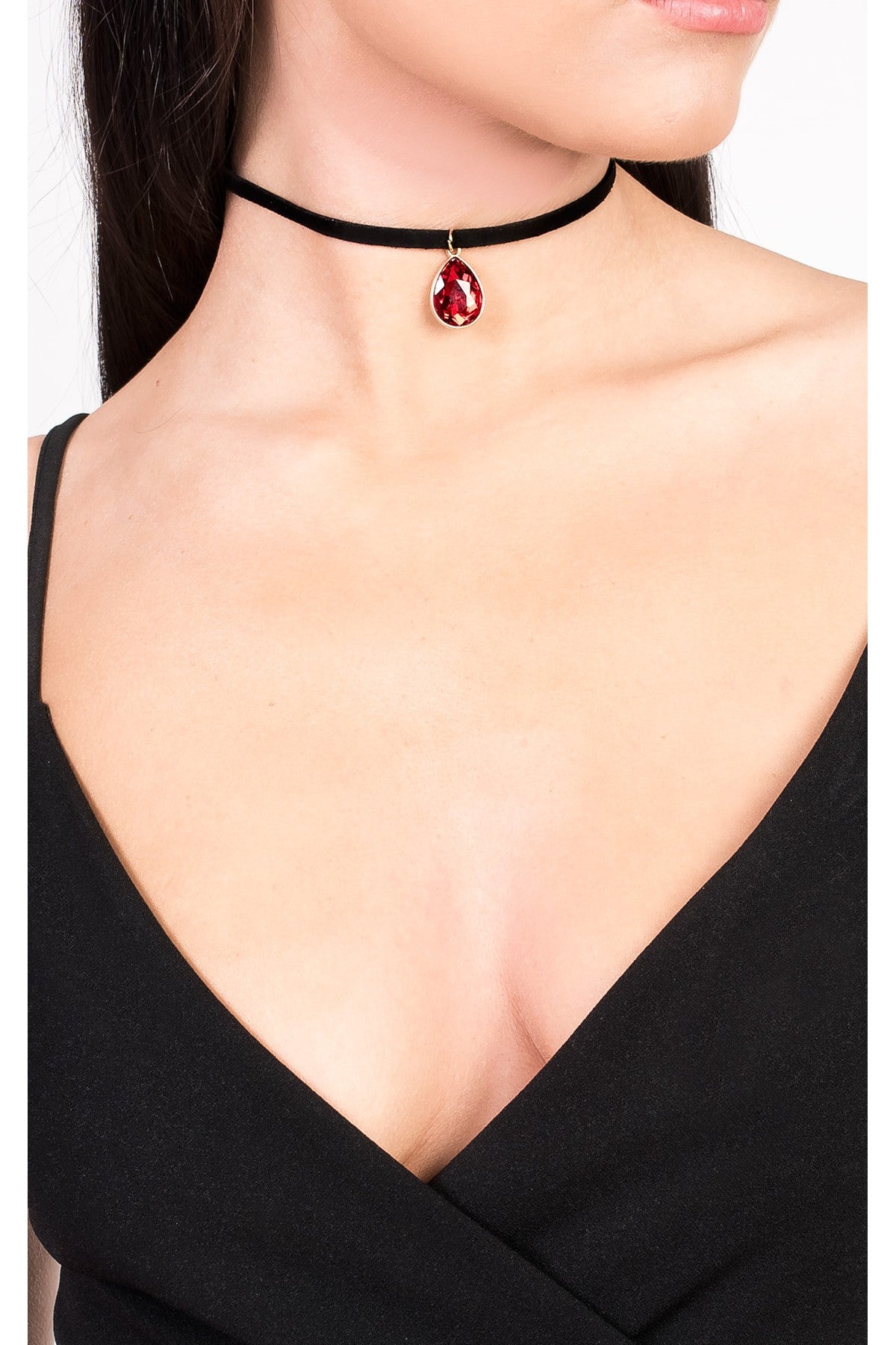 Kyla Gem Choker - Red