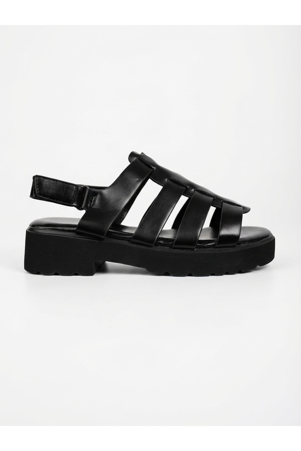 Rosa Cage Platform Sandals - Black