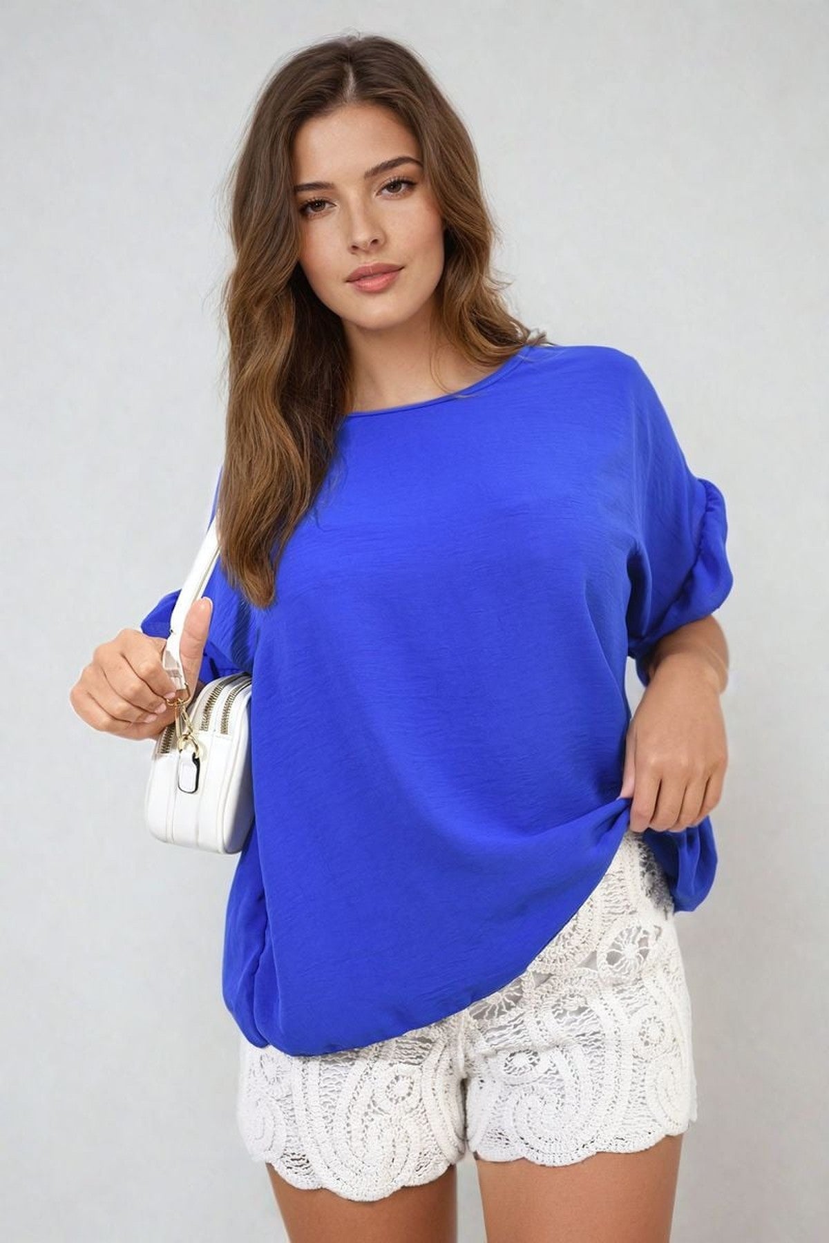 Alexandra Frill Sleeve Top - Royal