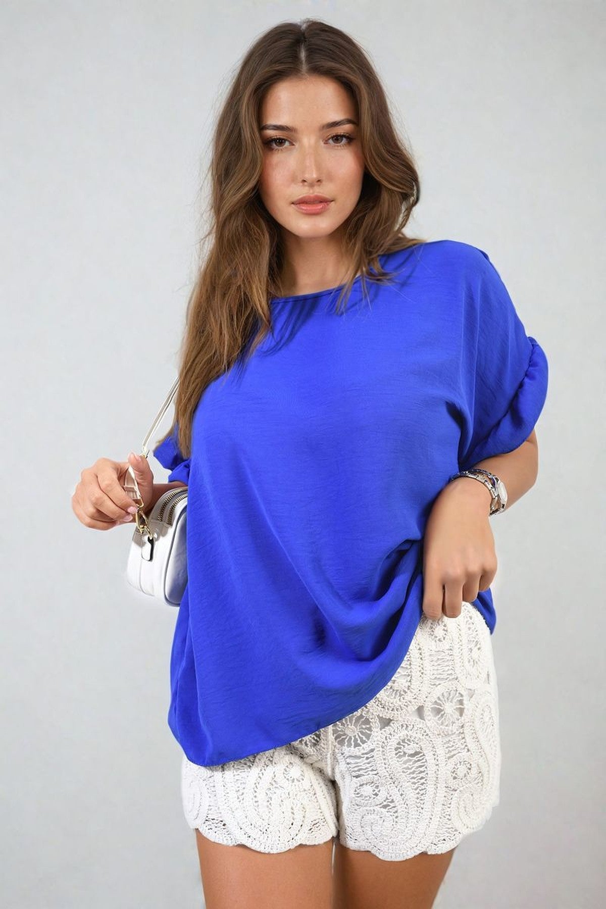 Alexandra Frill Sleeve Top - Royal