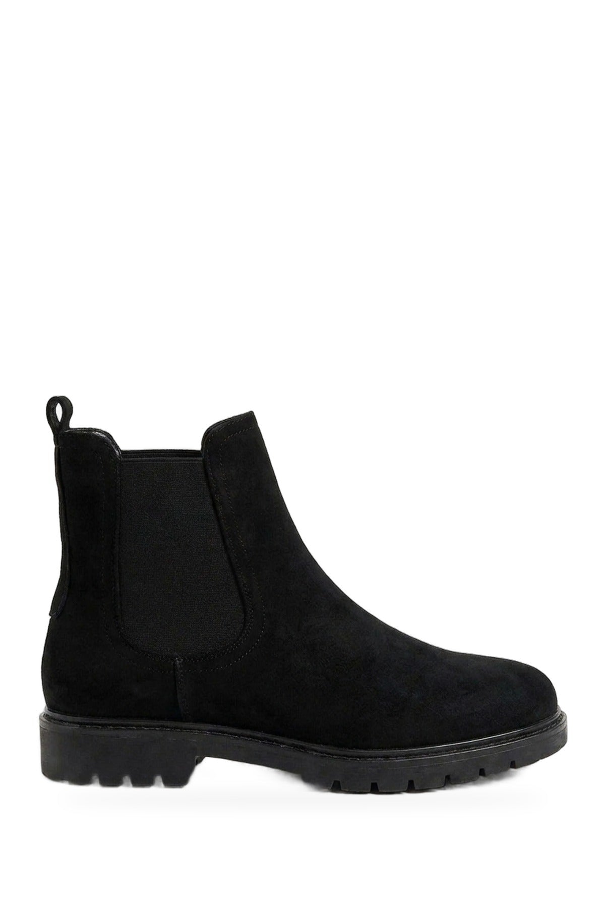 Saoirse Faux Suede Chunky Sole Chelsea Boots - Black