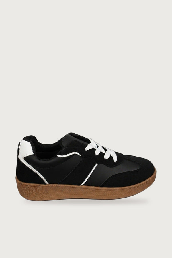 Saoirse Retro Style Trainers - BLACK