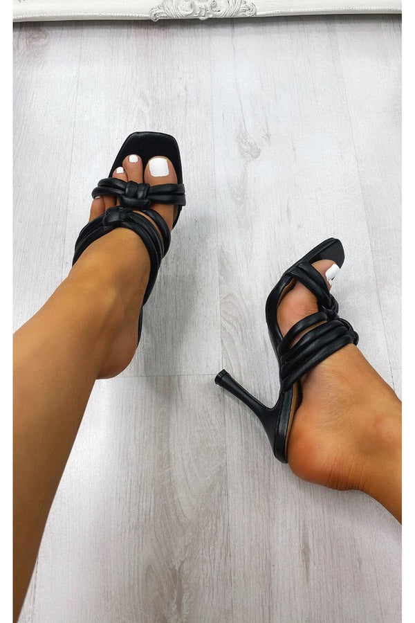 Shradha Strappy Heels - Black Pu
