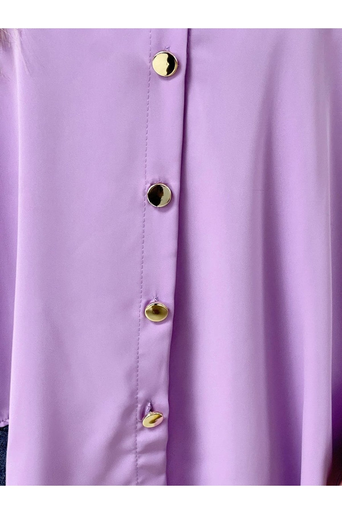 Sienna Oversized Collared Button Down Top - Lilac
