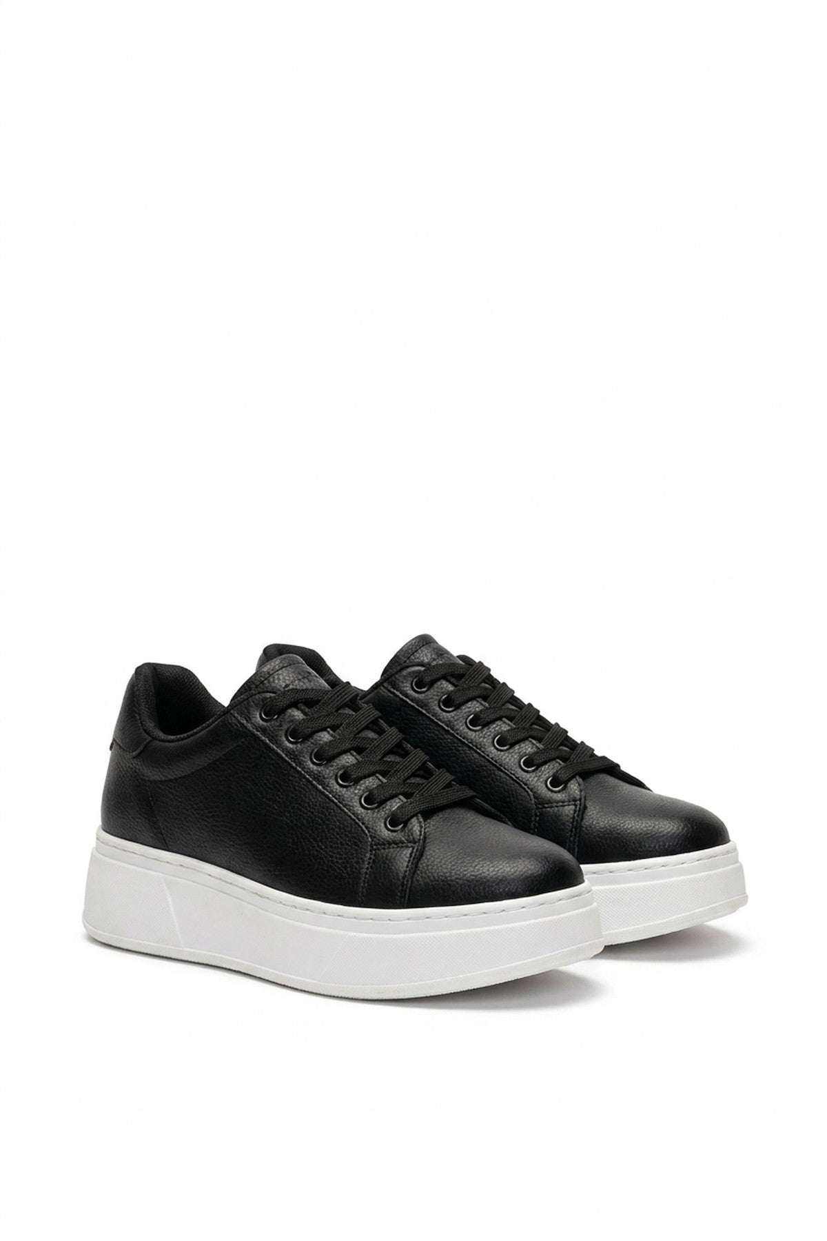 Sophie Womens Classic Platform Trainers - Black_wb