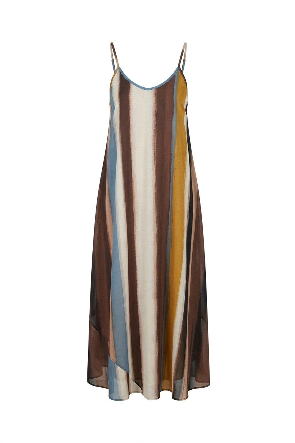 Naela Strappy Printed Maxi Dress - Brown_wb