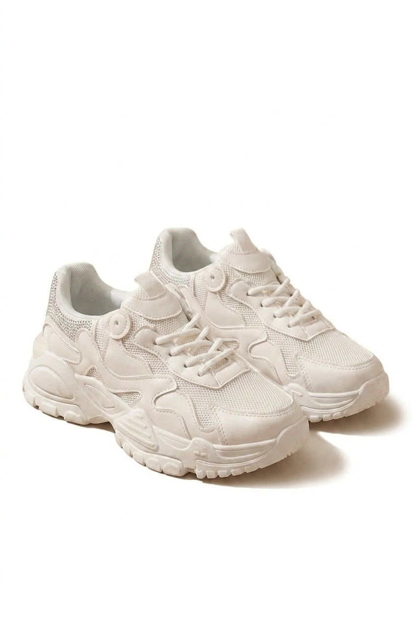 Ivy Studded Chunky Trainers - White