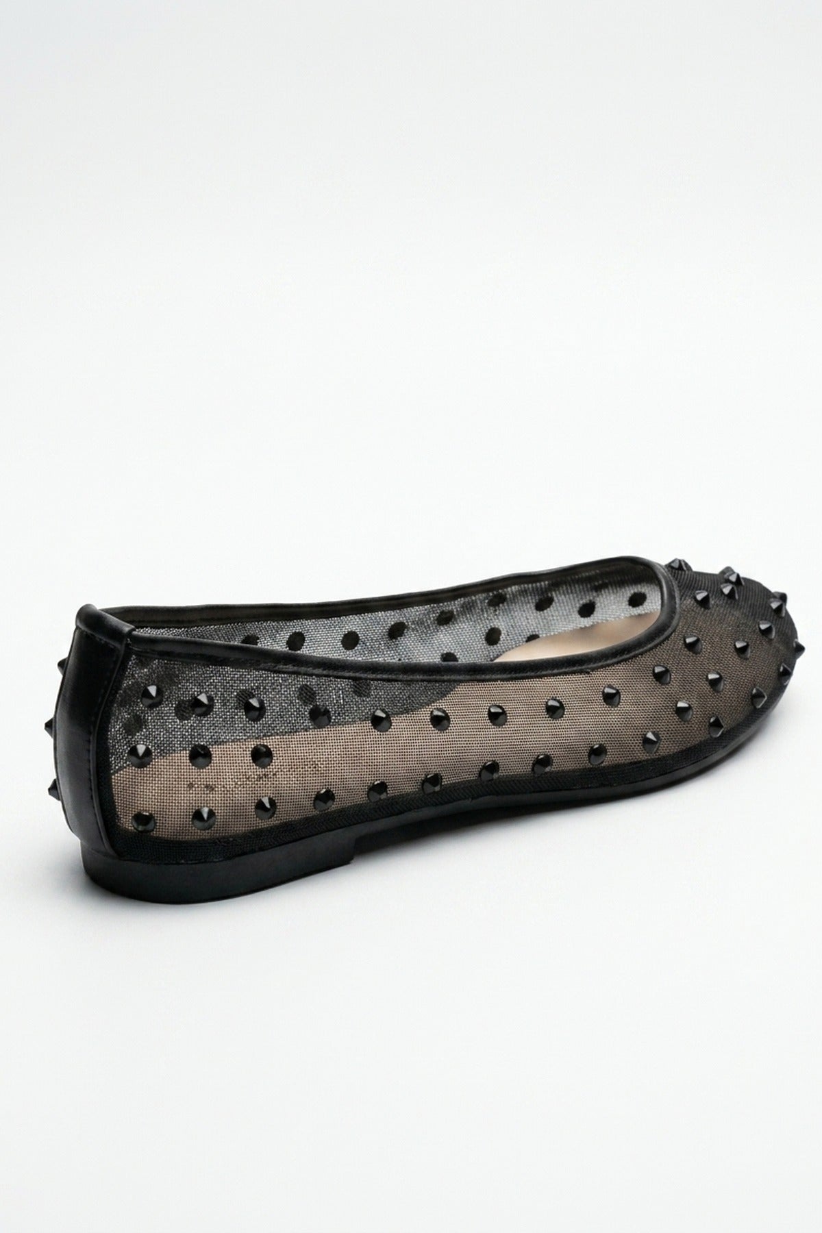Saoirse Sheer Embellished Ballet Flats - Black