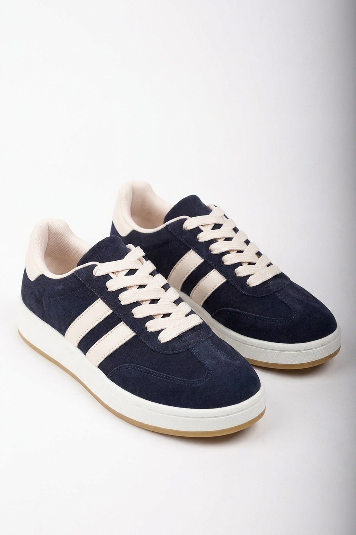 Constance Faux Suede Stripe Trainers - Pink