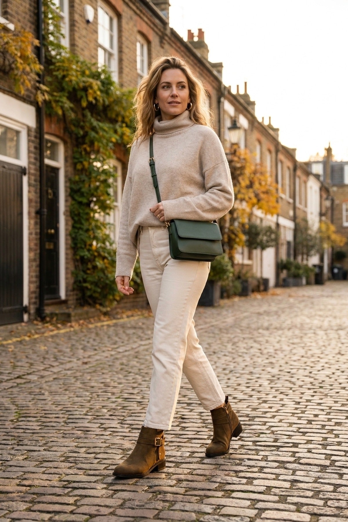 Pearl Faux Suede Wrap Strap Ankle Boots - Camel