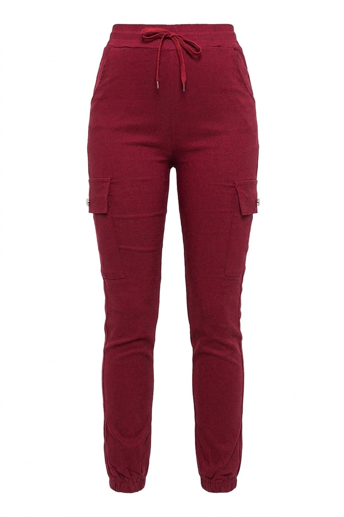 Sylvie Pocket Side Cargo Trouser - Wine_wb