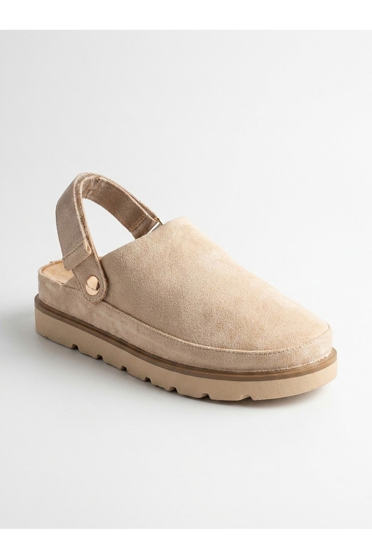 Tara Womens Suede Convertible Slingback Clogs - Beige