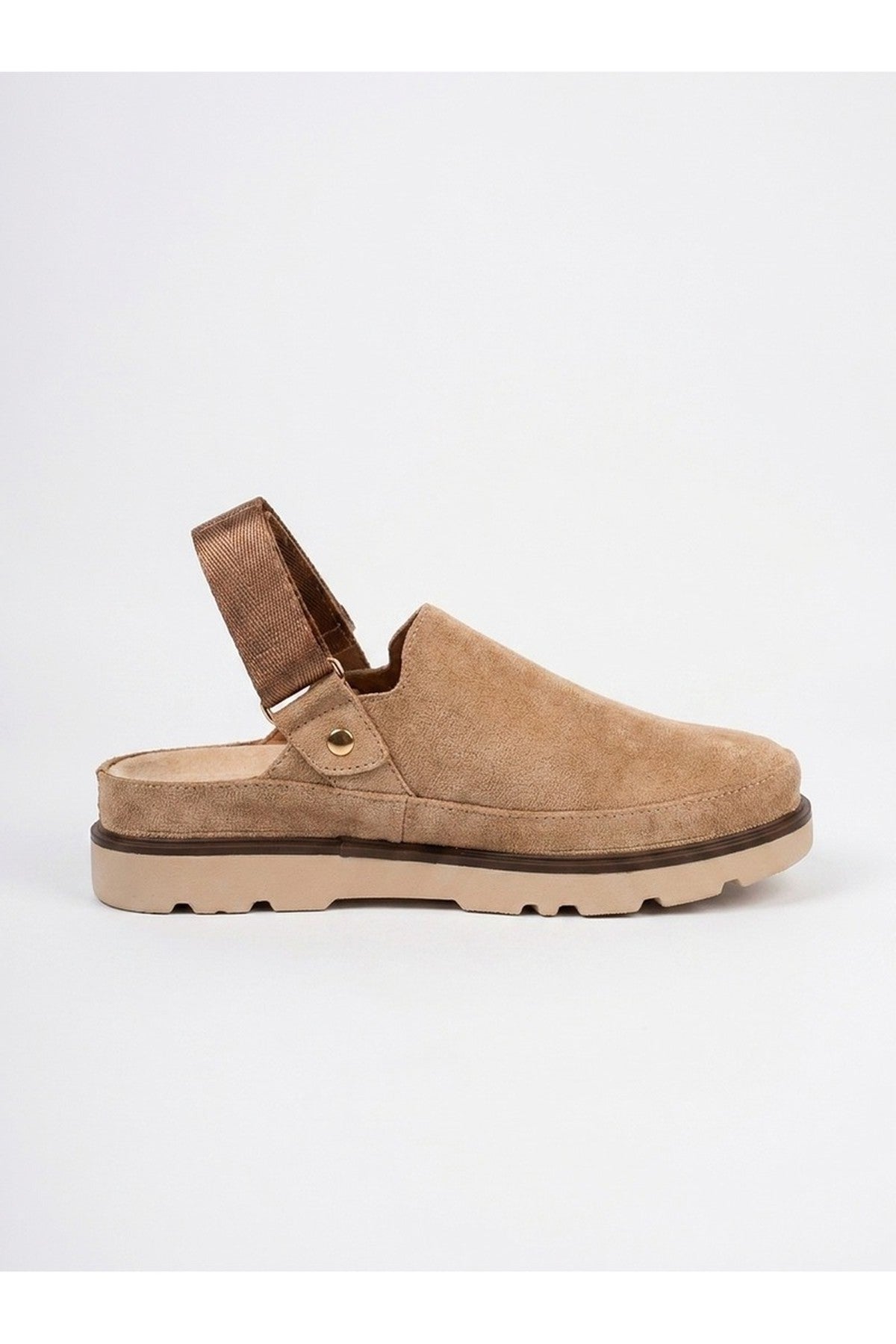 Tara Womens Suede Convertible Slingback Clogs - Khaki