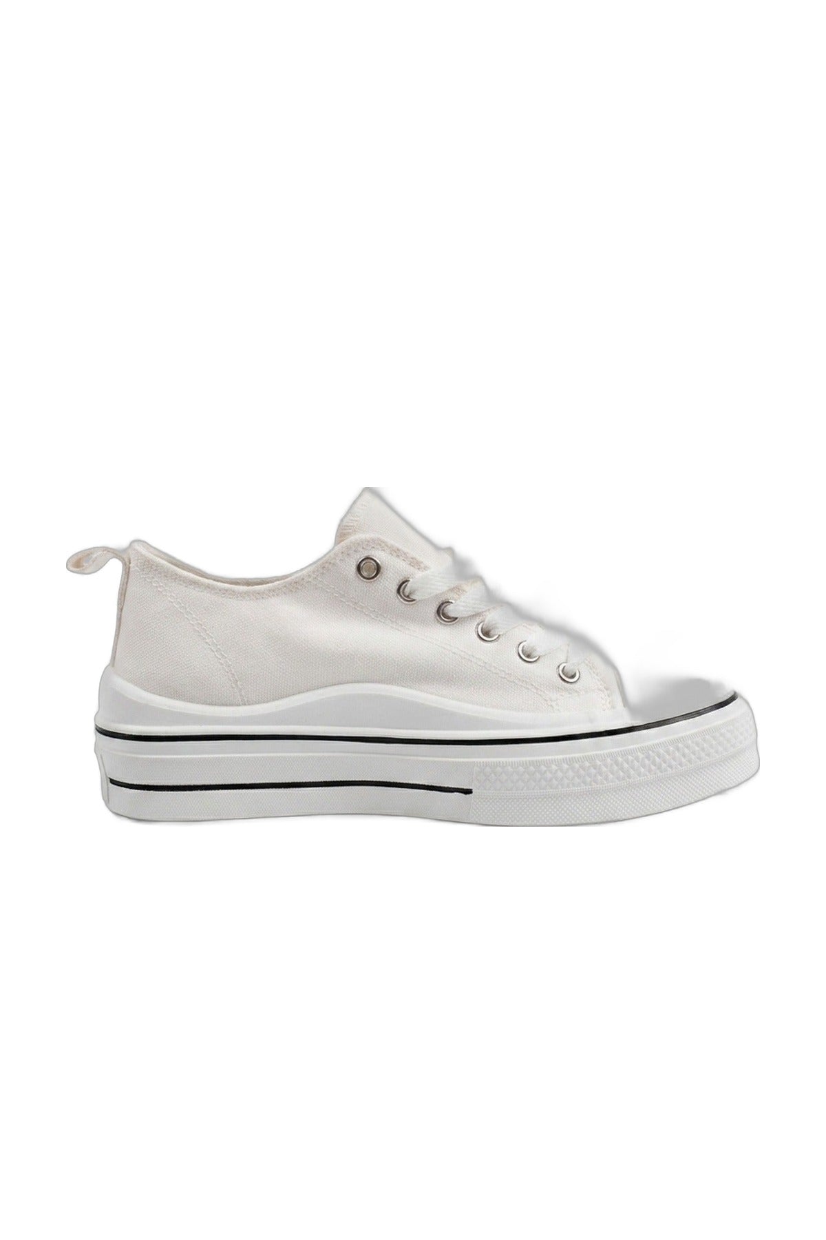 Saoirse Low Top Canvas Trainers - White_wb