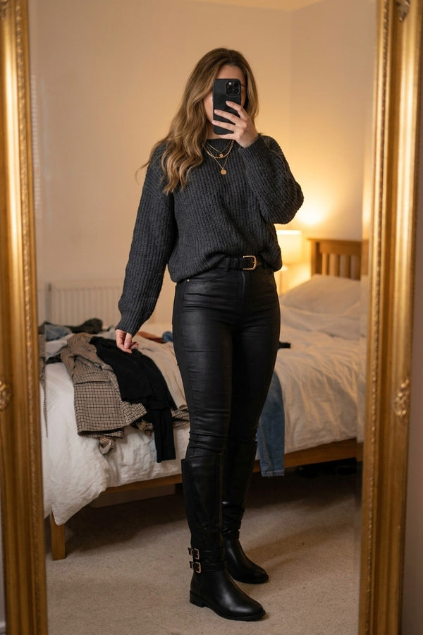 Raquel Knee High Riding Boots - Black