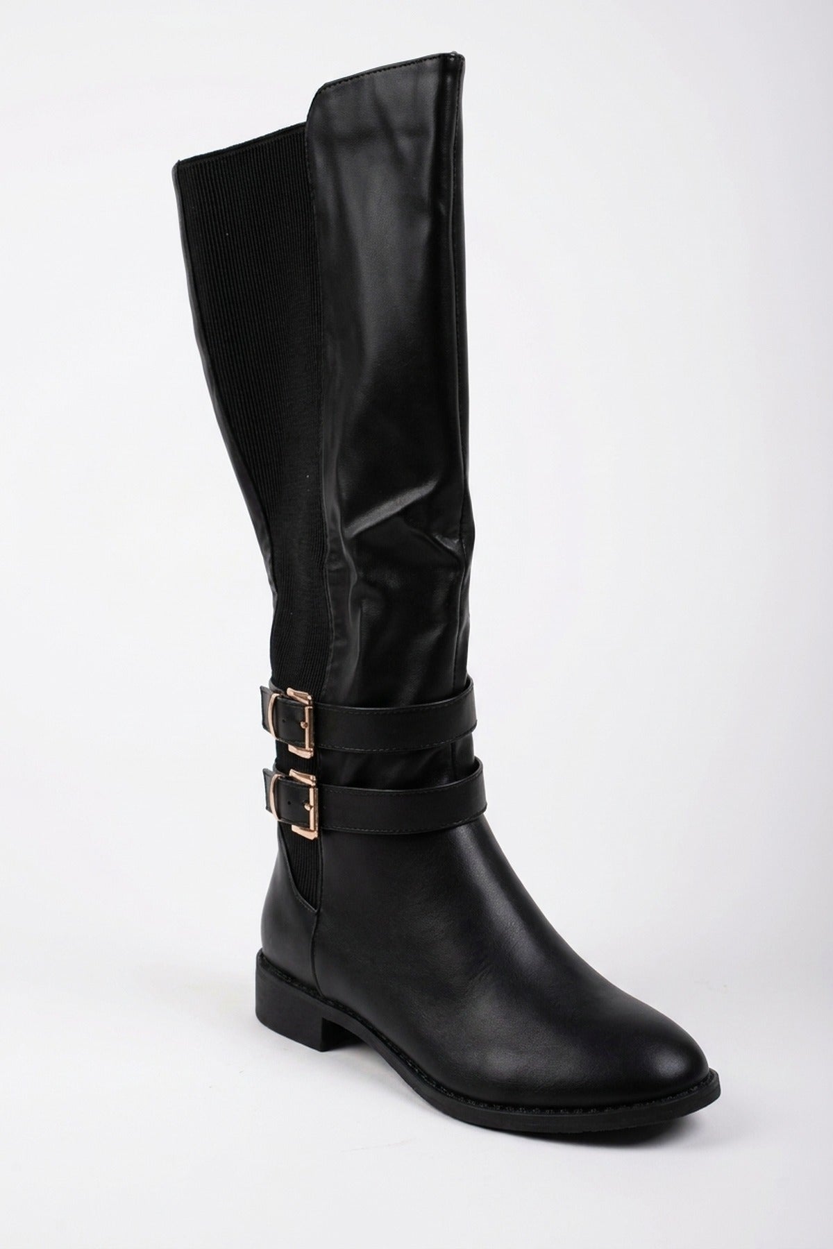 Raquel Knee High Riding Boots - Black