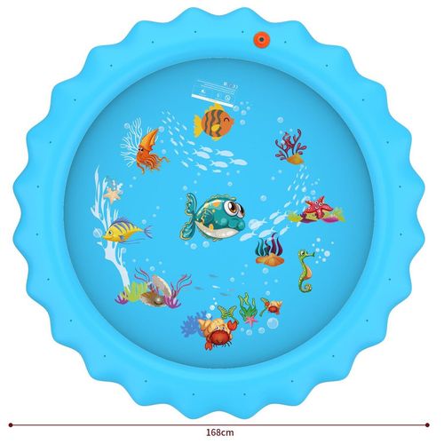 Blue Round Sprayer Splash Mat – 168cm Water Play Mat For Kids i39278